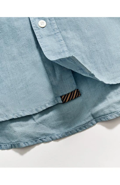 Shop Billy Reid Tuscumbia Standard Fit Linen Button-down Shirt In Denim Blue