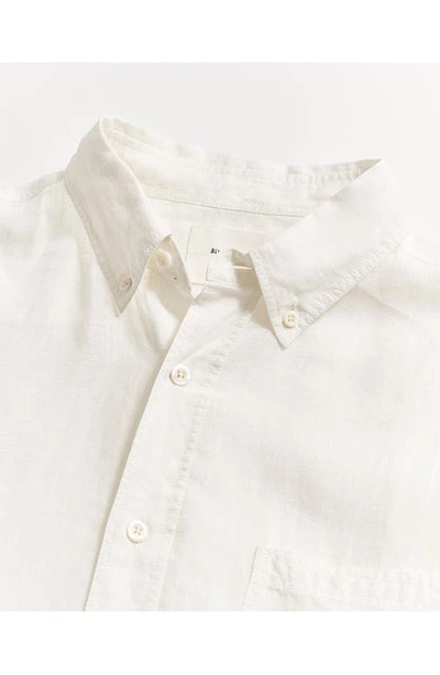 Shop Billy Reid Tuscumbia Standard Fit Linen Button-down Shirt In White