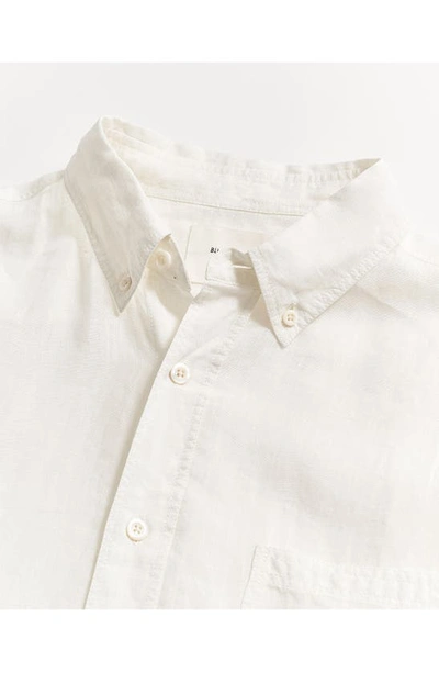 Billy Reid Tuscumbia Standard Fit Linen Button-down Shirt In White