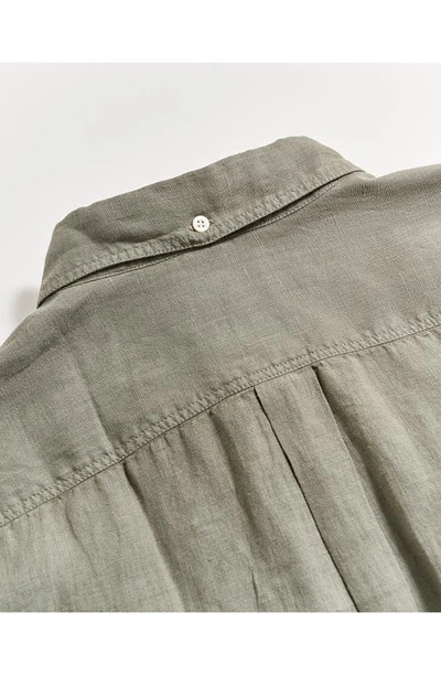 Shop Billy Reid Tuscumbia Standard Fit Linen Button-down Shirt In Slate Green