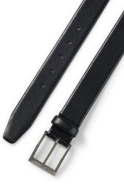 Shop Hugo Boss Boss Elloy Leather Belt In Black