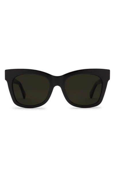 Shop Electric Capri 52mm Polarized Cat Eye Sunglasses In Gloss Black/ Grey Polar