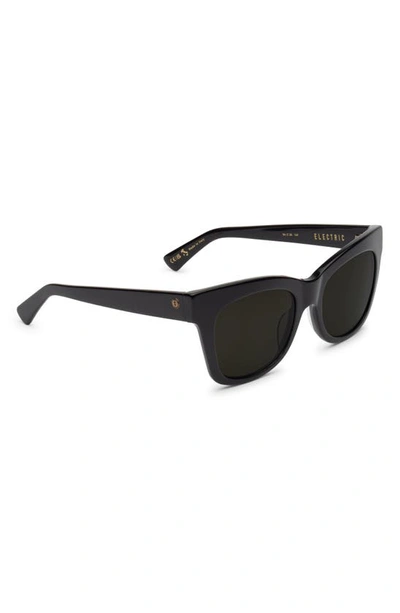 Shop Electric Capri 52mm Polarized Cat Eye Sunglasses In Gloss Black/ Grey Polar