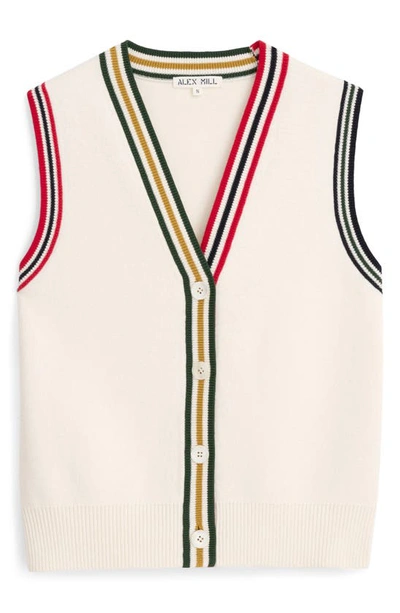 Shop Alex Mill Roland Vest In Ivory Combo