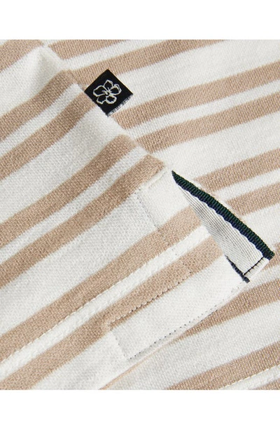 Shop Ted Baker Vadell Stripe Cotton & Linen Crewneck T-shirt In Light Brown