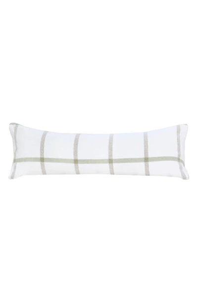 Shop Pom Pom At Home Copenhagen Windowpane Check Cotton Lumbar Accent Pillow In White/olive