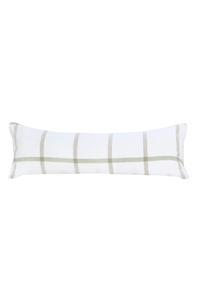 Pom Pom At Home Copenhagen Plaid Cushion In White/olive