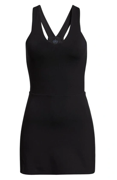 Shop Alo Yoga Airbrush Real Racerback Dress In Black