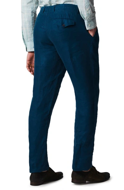 Shop Billy Reid Moore Garment Dyed Linen Trousers In Coastal Blue