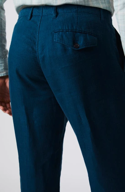 Shop Billy Reid Moore Garment Dyed Linen Trousers In Coastal Blue
