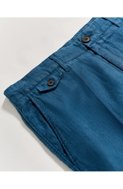 Shop Billy Reid Moore Garment Dyed Linen Trousers In Coastal Blue