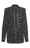 DOLCE & GABBANA Tie Neck Polka Dot Shirt