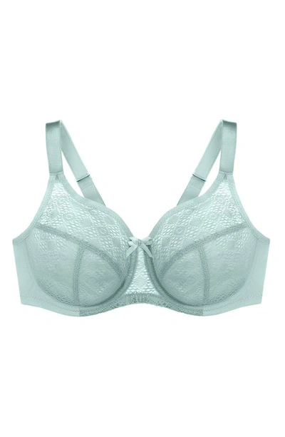 Glamorise Plus Size Full Figure Wonderwire Lace Comfort Bra In Jade