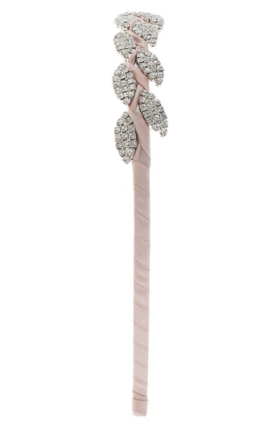 Capelli New York Crystal Leaf Headband In Ballt Pnk