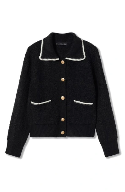 Mango Cardigan Black In Black