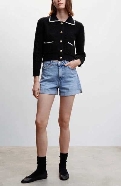 Mango Cardigan Black In Black