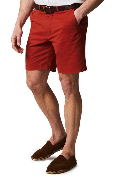 Billy Reid Cotton Blend Chino Shorts In Russet