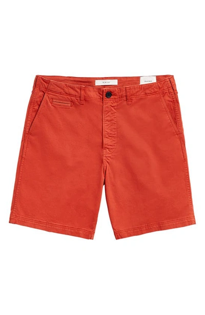Billy Reid Cotton Blend Chino Shorts In Russet