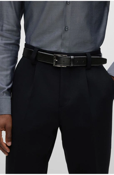 Hugo Boss Elloy Leather Belt In Black