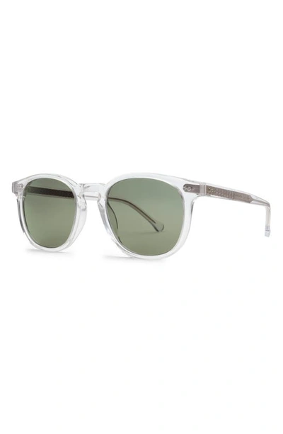 Shop Electric Oak 48mm Polarized Round Sunglasses In Crystal/ Grey Polar