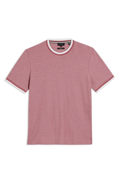 Shop Ted Baker Bowker Cotton Crewneck T-shirt In Mid Pink
