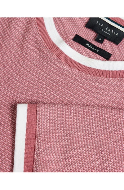 Shop Ted Baker Bowker Cotton Crewneck T-shirt In Mid Pink