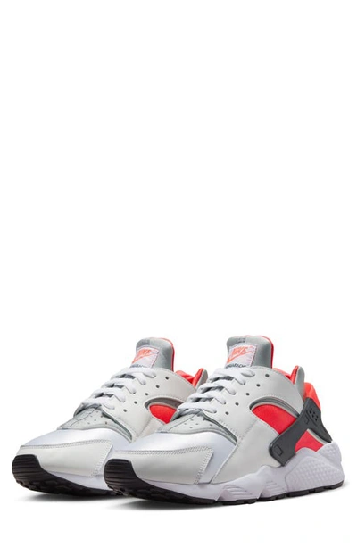 Shop Nike Air Huarache Sneaker In White/ Metallic Silver/ Red