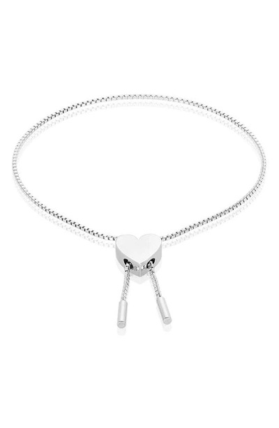 Shop Adornia Heart Bolo Bracelet In Silver