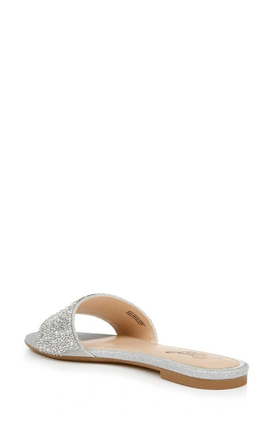 Shop Jewel Badgley Mischka Delaney Slide Sandal In Silver Glitter