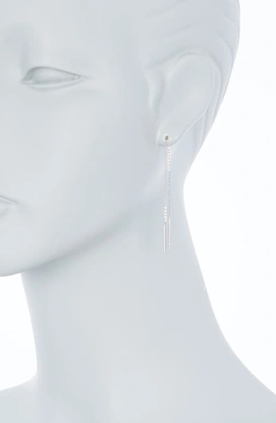 Shop Adornia Water Resistant Threader Earrings In Silver