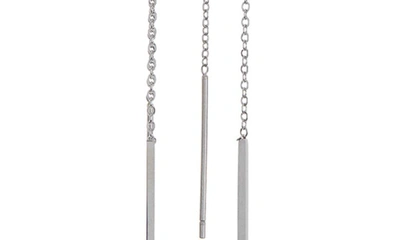 Shop Adornia Water Resistant Threader Earrings In Silver