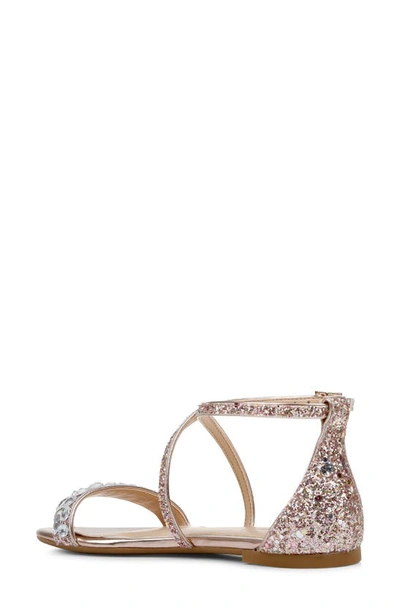 Shop Jewel Badgley Mischka Osome Sandal In Rose Gold Glitter