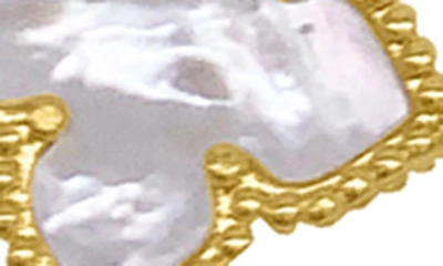 Adornia 14k Yellow Gold Plated Pink Mother Of Pearl Flower Pendant Necklace In Yellow
