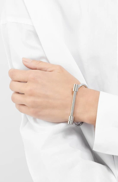 Adornia 14k Gold-plated Screw Closure Bangle Bracelet In Silver