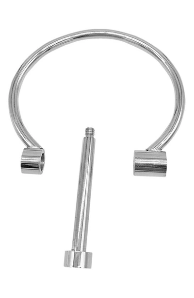 Adornia 14k Gold-plated Screw Closure Bangle Bracelet In Silver