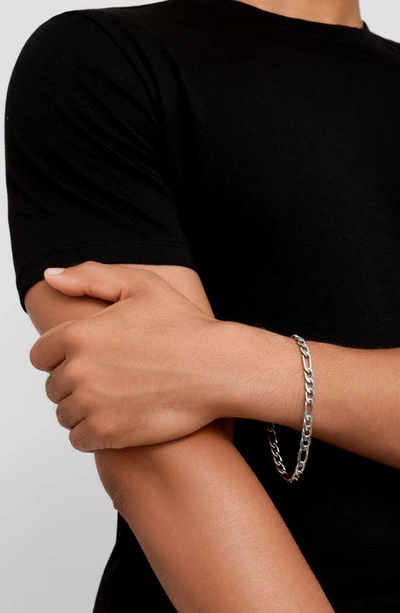 Shop Adornia Water Resistant Figaro Chain Bracelet In Silver
