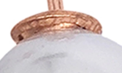 Adornia Spring 2022 14k Yellow Gold Plated Imitation Pearl Double Sided Ball Earrings In Rose Gold