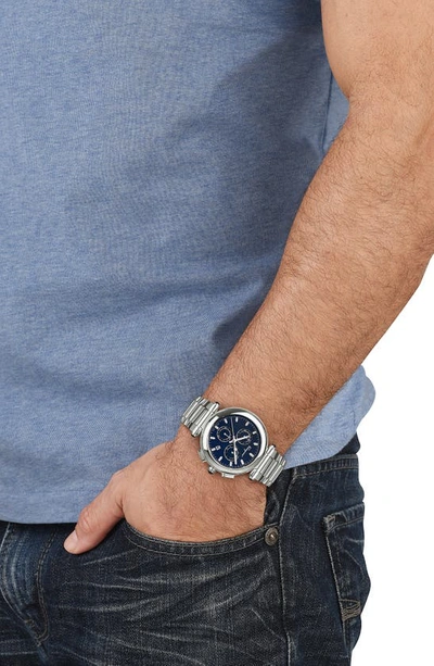 Shop Ferragamo Idillio Chronograph Bracelet Watch, 42mm In Silver