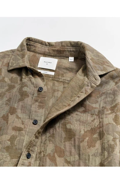 Shop Billy Reid Tuscumbia Standard Fit Jacquard Camo Cotton Button-up Shirt In Olive