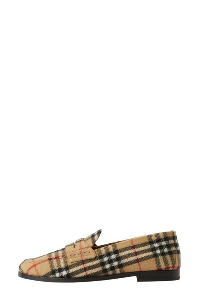Shop Burberry Hackney Check Penny Loafer In Archive Beige Ip Chk