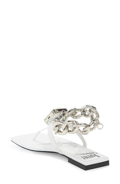 Jeffrey Campbell Ring On It Sandal In White Patent Silver