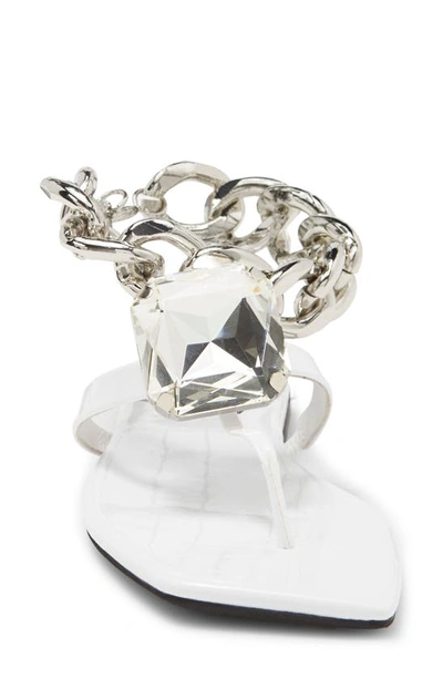 Jeffrey Campbell Ring On It Sandal In White Patent Silver