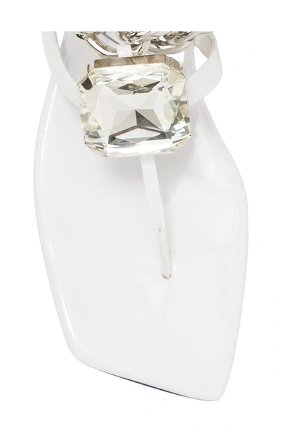 Jeffrey Campbell Ring On It Sandal In White Patent Silver