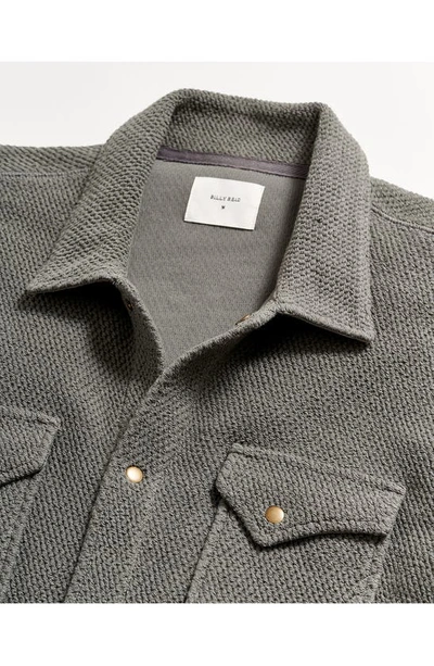 Shop Billy Reid Summer Fleece Knit Shirt Jacket In Charcoal