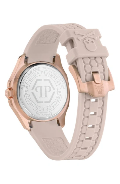 Shop Philipp Plein Spectre Silicone Strap Watch, 38mm X 45mm In Rose Gold