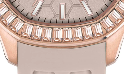 Shop Philipp Plein Spectre Silicone Strap Watch, 38mm X 45mm In Rose Gold