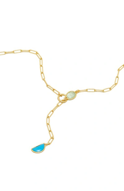 Shop Madewell Stone Collection Green Apophyllite & Reconstituted Turquoise Necklace In Turquoise Multi