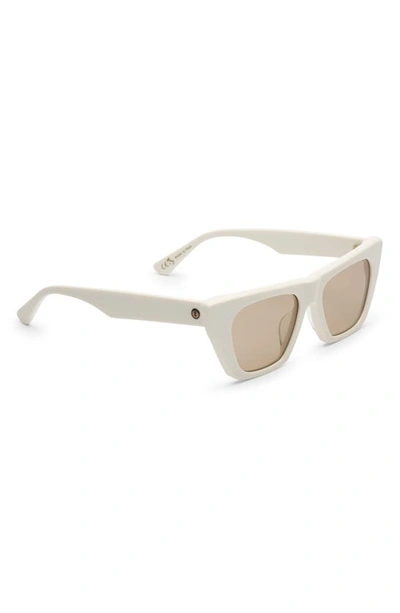 Shop Electric Noli 50mm Cat Eye Sunglasses In Ivory/ Amber