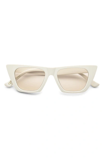 Shop Electric Noli 50mm Cat Eye Sunglasses In Ivory/ Amber