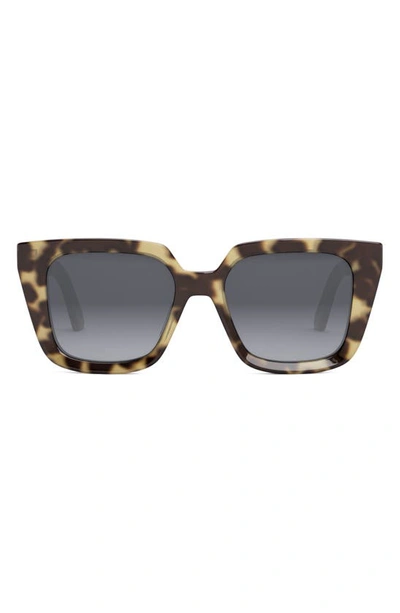 Shop Dior 'midnight S1i 53mm Polarized Square Sunglasses In Havana/ Smoke Polarized